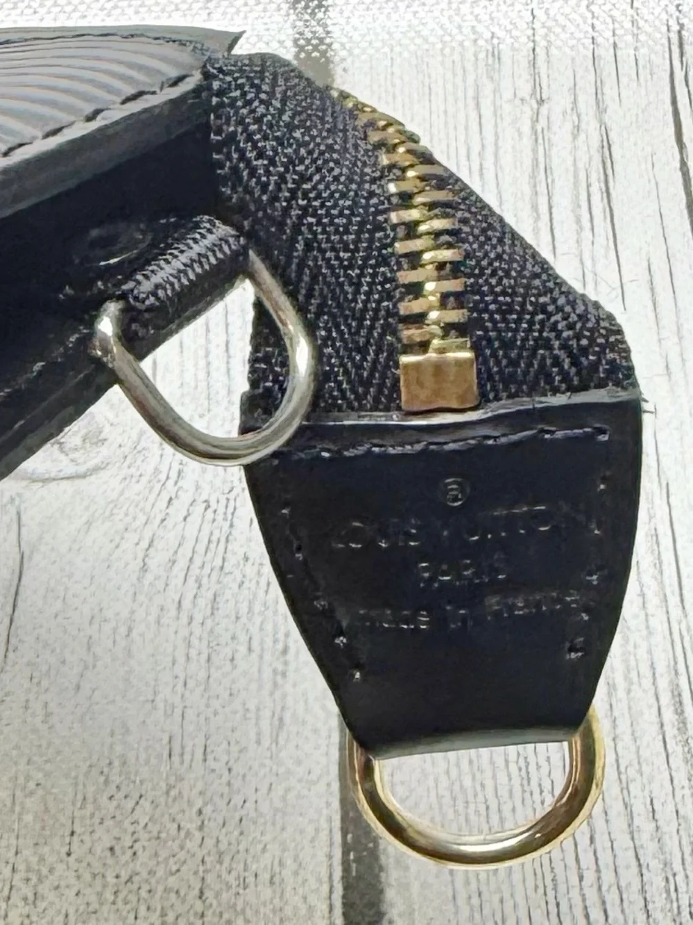 PRE LOVED Louis Vuitton Vintage Black Epi leather Pochette Accessories